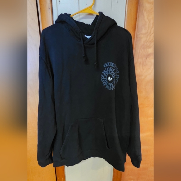 Adidas Ozworld Black Hoodie with Graphic Logo